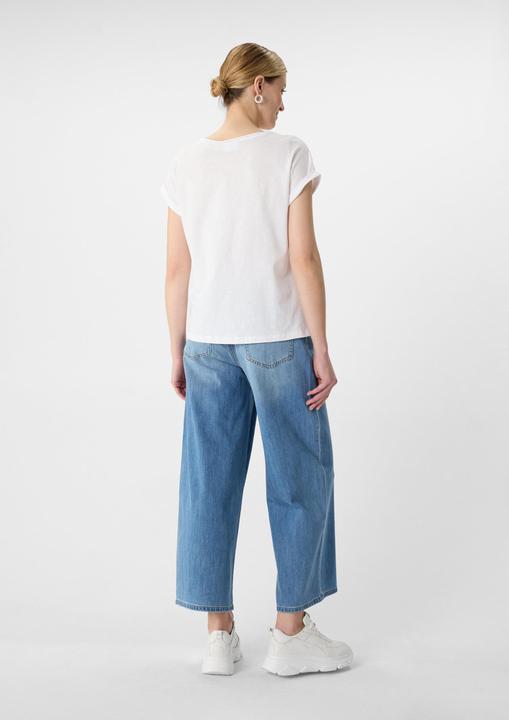 Actual product image Comma T-Shirt Jersey-T-Shirt mit fixiertem Ärmelumschlag (46)