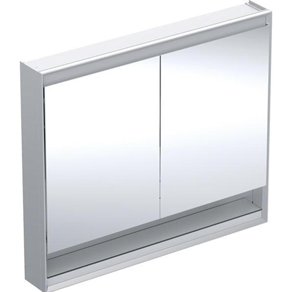 Geberit, Spiegelschrank, ONE Spiegelschrank mit ComfortLight, 2 Türen, Aufputzmontage, mit Nische, 105x90x15cm, 505.