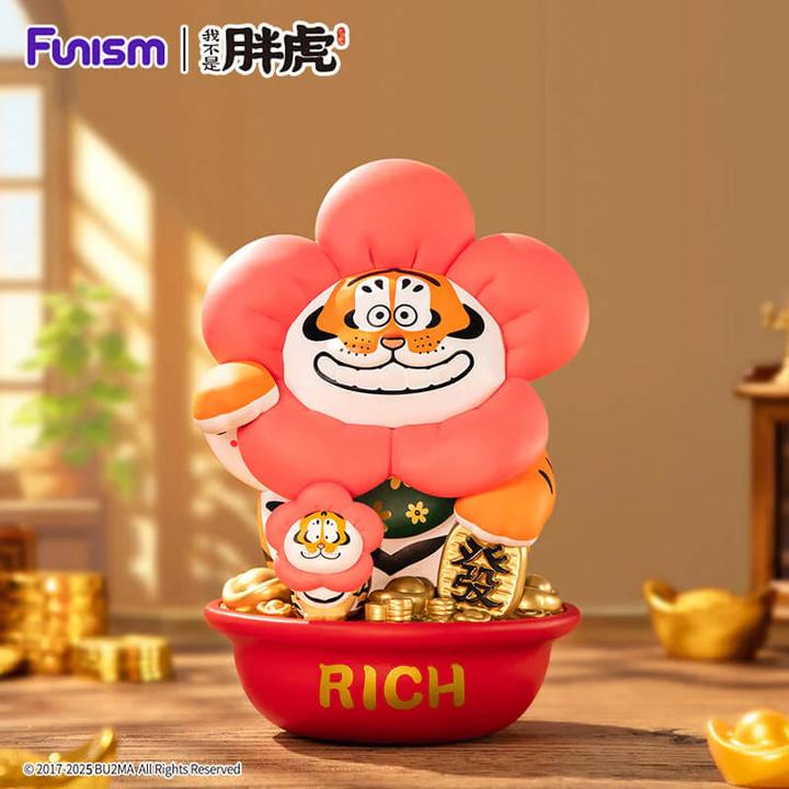 Produktbild Funism I Am Not Fat Tiger Statue Alexander the Tiger Rich Flower 20 cm