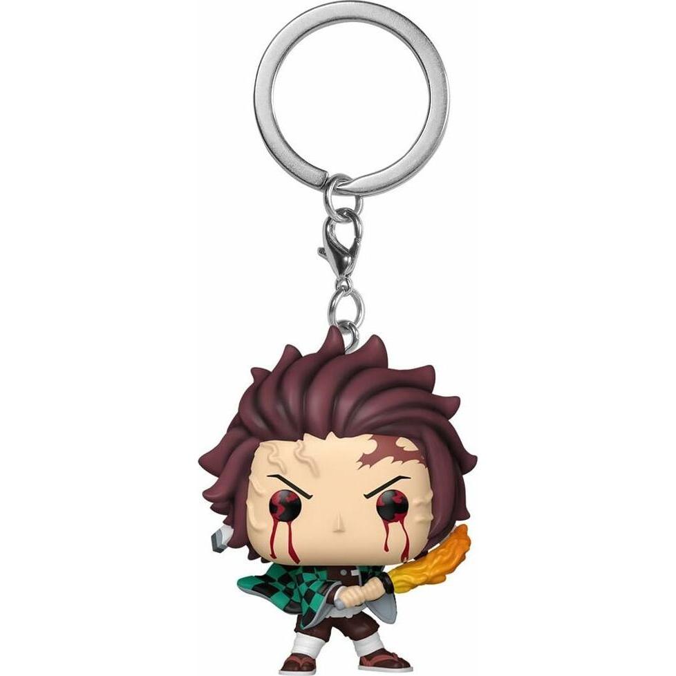 Funko, Portachiavi, Demon Slayer: Kimetsu no Yaiba POP! portachiavi in vinile 4 cm Tanjiro (Sun Breathing) (12), Multicolore