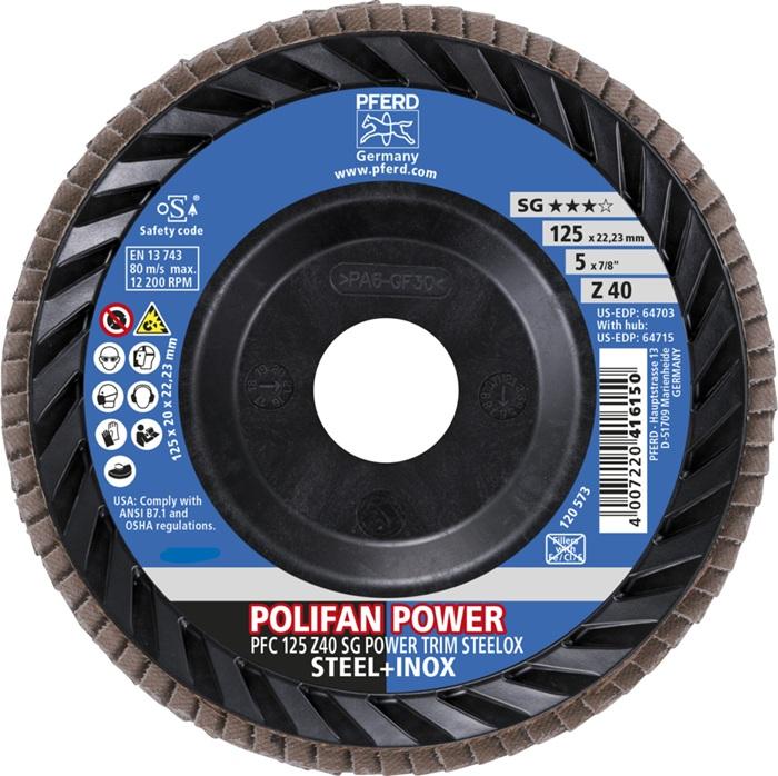 Actual product image Pferd POLIFAN POWER serrated lock washer PFC 125x22.23 mm conical Z40 performance line SG TRIM STEELOX (40)