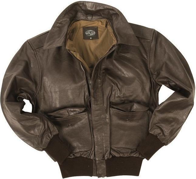 Actual product image Mil-tec Leather jacket Flieger A2 Brown S (S)