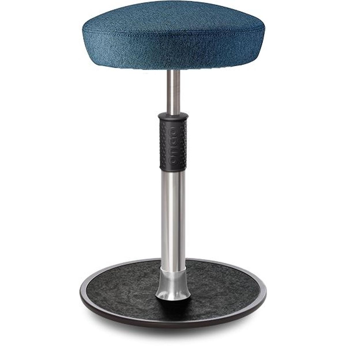 Ongo, Bürostuhl, Sitz- Stehhocker Free Tall Hutsitz Camira Rivet Ozeanblau Chrom /schwarz