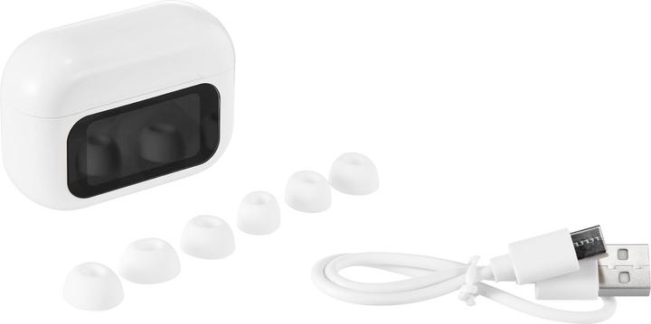 Actual product image Streetz T600 TWS earphones with LCD, ANC and ENC, white (ANC, 5 h, Wireless)