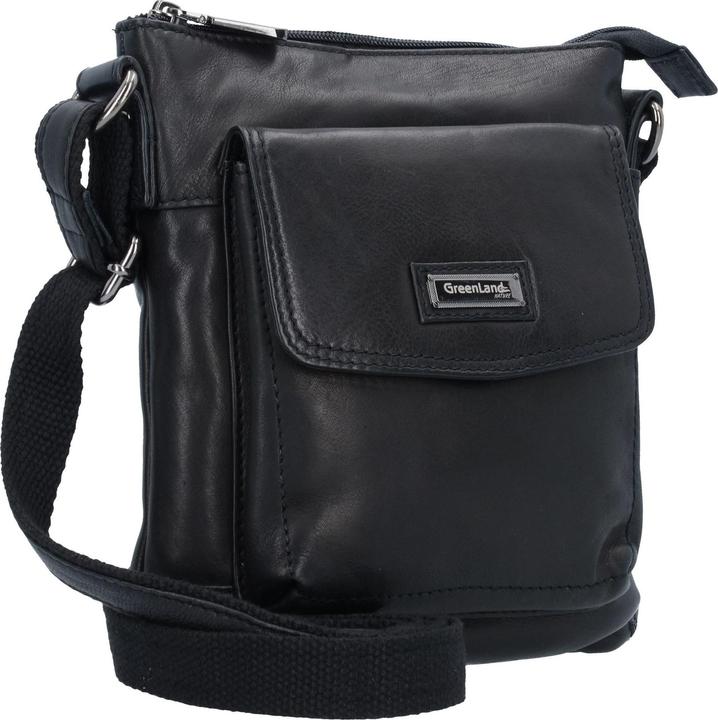 Immagine prodotto Greenland Nature Borsa a tracolla in nappa nera da 21 cm