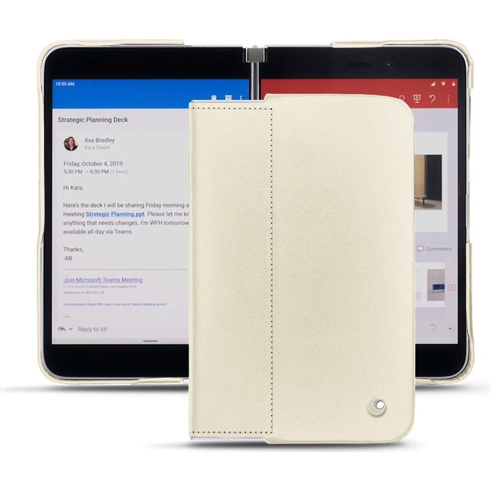 Noreve Lederschutzhülle (Microsoft Surface Duo), Smartphone Hülle, Weiss