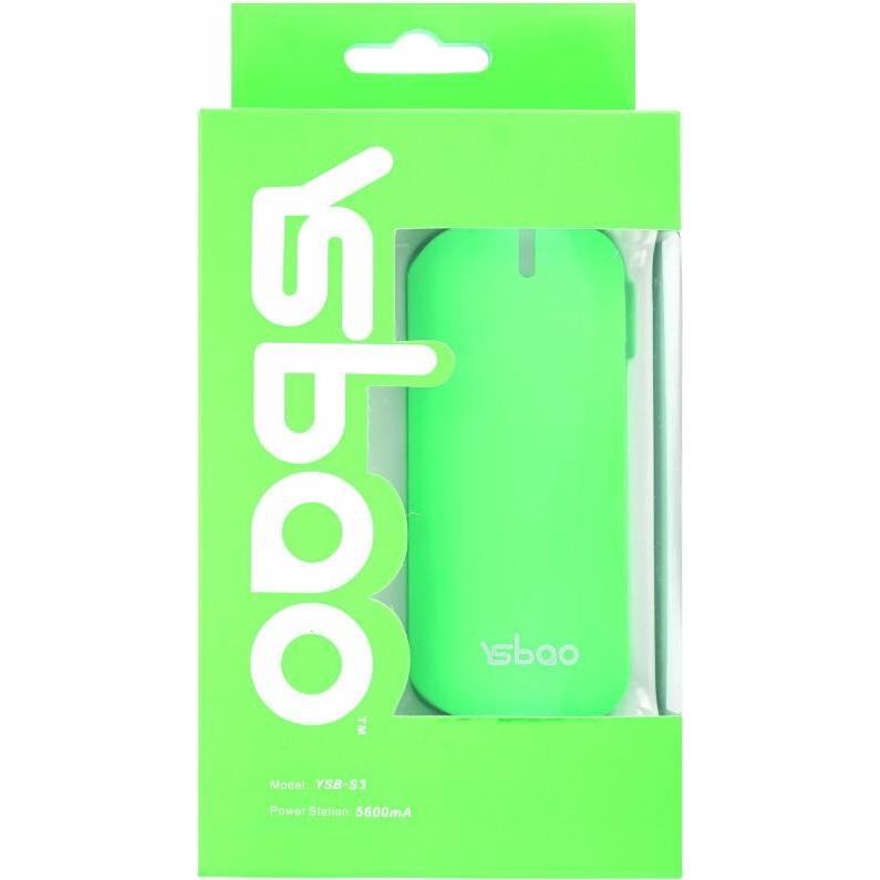 Thumbnail - Yisuibao YSB-S3 Power Bank 5600mAh Green (5600 mAh), Powerbank, Grün