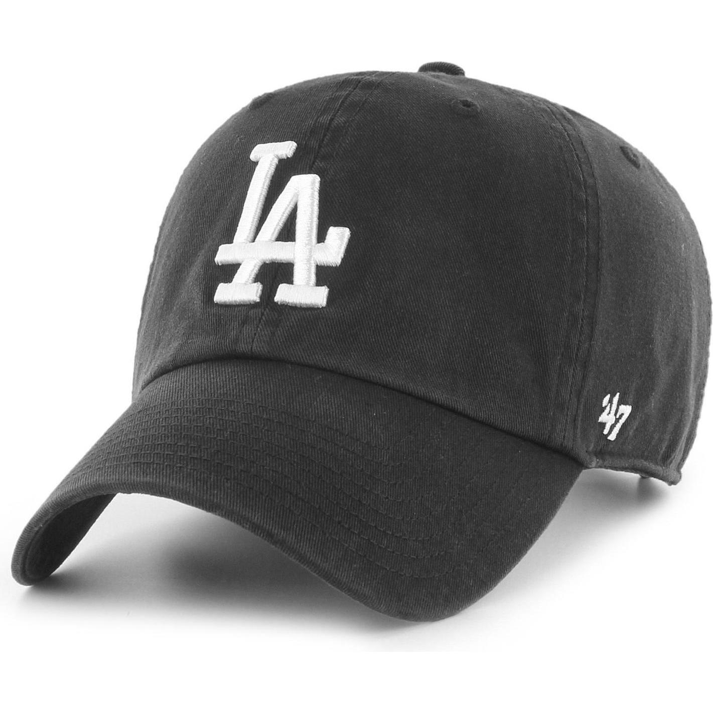 47 Brand, Herren, Cap, Relaxed Fit Clean Up Los Angeles Dodgers, Schwarz, (One Size)