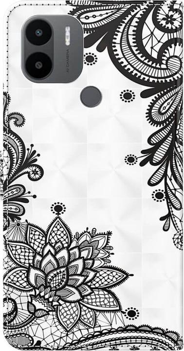 Immagine prodotto Cover-Discount Xiaomi Redmi A2 / A1 - Custodia effetto glitter fiori nero (KXD A1, Xiaomi Redmi A2)