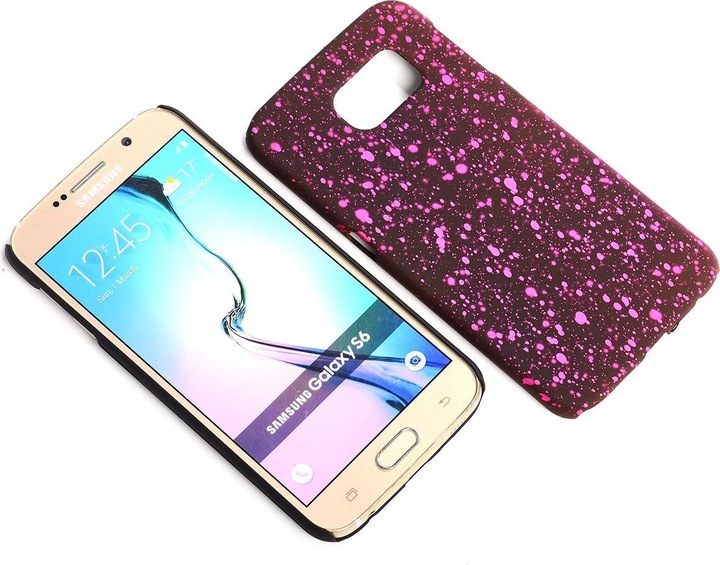 Produktbild König Design Handy Hülle Schutz Case Bumper Schale für Samsung Galaxy S6 3D Sterne Pink Neu (Samsung Galaxy S6)