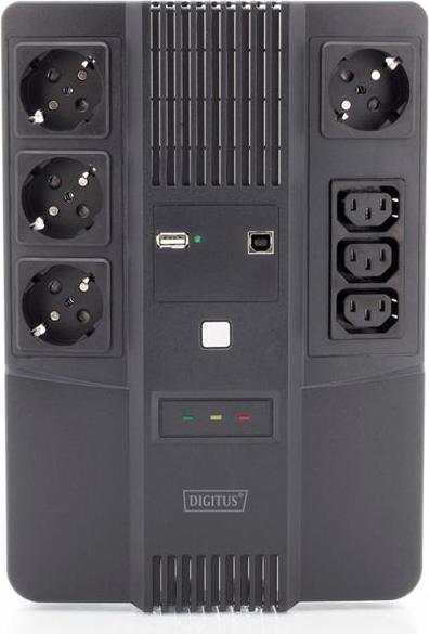 Image du produit Digitus Onduleur tout-en-un, 600VA/360W, LED x1, 4x CEE 7/7,3x IEC C13, USB (600 VA, 360 W)