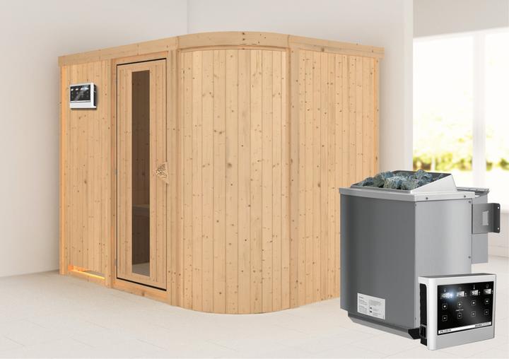 Actual product image Karibu Titania 4 with roof rim (9 KW Bio external control)