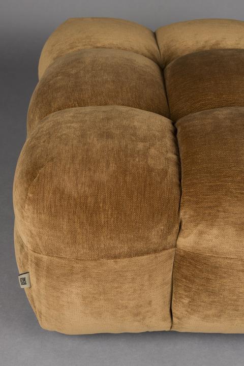 Produktbild Dutchbone Hocker Hackman Velours Cognac