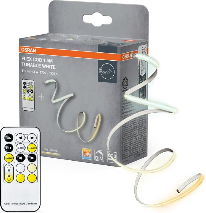Image du produit Osram Flex COB 1.5M TW Remote Control (Blanc, 150 cm, Intérieur)