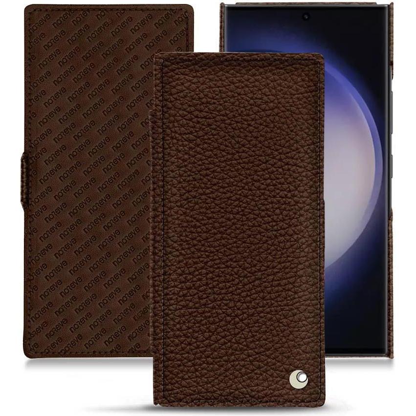 Thumbnail - Noreve Lederschutzhülle horizontal (Samsung Galaxy S23 Ultra, Samsung Galaxy S24 Ultra), Smartphone Hülle, Braun