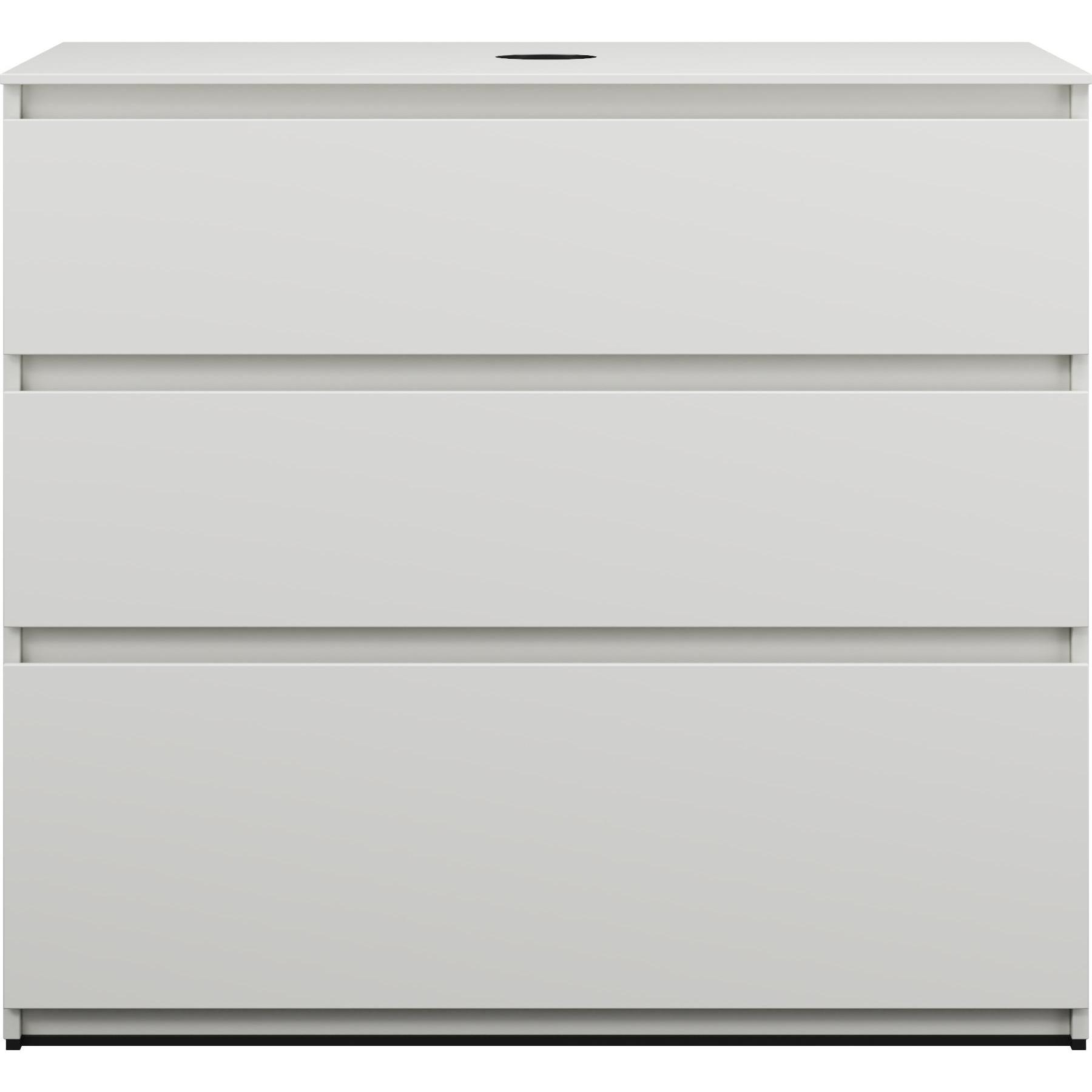 burgbad, Waschtischkonsole, Lin20 Waschtischunterschrank inklusive Konsolenplatte, 3 Auszüge, Tiefe 552, 1002x552x900mm