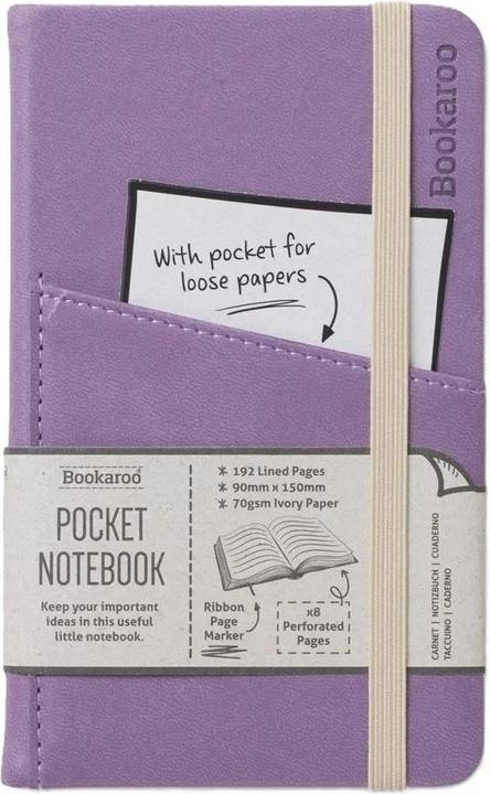 IF Bookaroo Notizbuch Journal Pocket A6 – Hellviolett (À rayures, Couverture rigide)