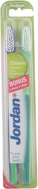 Jordan CLASSIC cepillo dental #medio 2 uds (2 x)