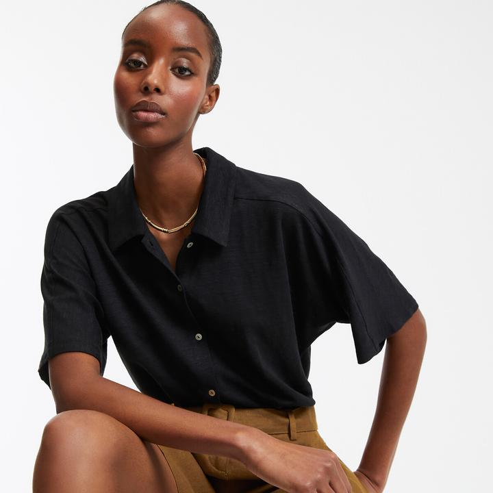 Actual product image La Redoute Collections Kurzärmeliges Poloshirt aus Leinen (XS)