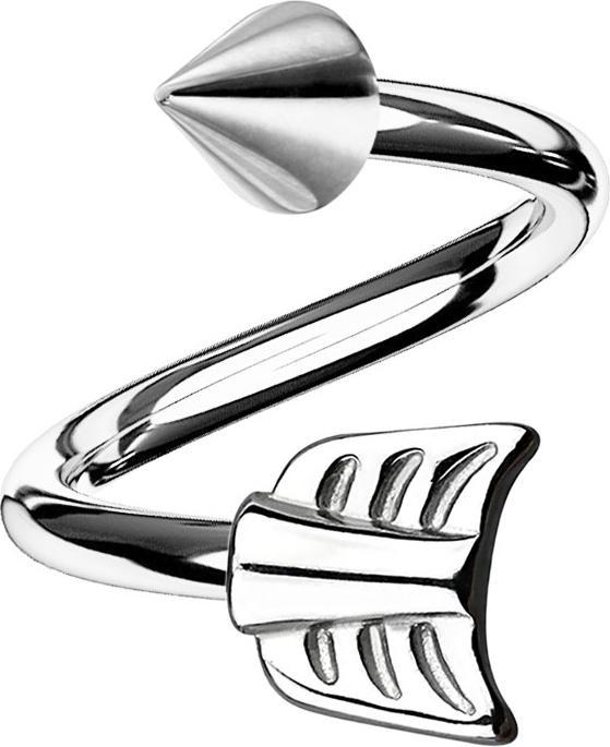 Immagine prodotto Star Piercing Micro spirale d'argento con cono e freccia (Acciaio chirurgico 316L, senza ottone)