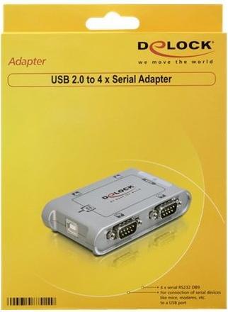 Immagine prodotto Delock Hub seriale a 4 porte 1x USB 4x D-Sub9 esterno (USB-A, 4 porte)
