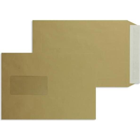 Blanke, Versandtasche + Luftpolstertasche, Versandtaschen C5 90g/qm haftklebend Fenster VE=500 Stück braun (500 x)