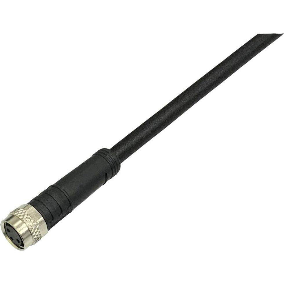 BKL Electronic 2700003 Sensor-/Aktor-Anschlussleitung M8 Kupplung, gerade 2 m Po, Elektronikkabel + Stecker, Schwarz