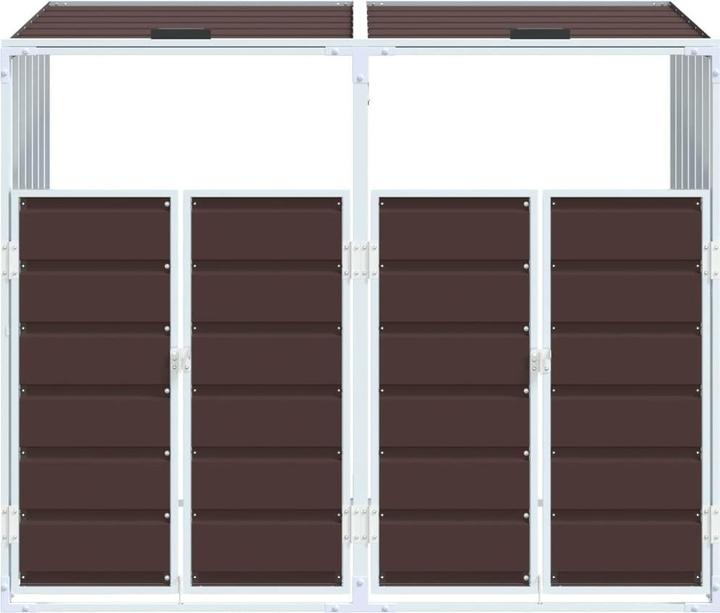 Immagine prodotto vidaXL Cassonetto per 2 bidoni Marrone 144x81x113 cm Acciaio