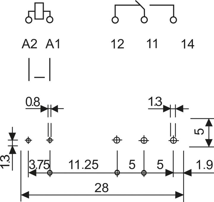 Produktbild Finder Relais Pcb SPDT Spule flach 6A 5Vdc