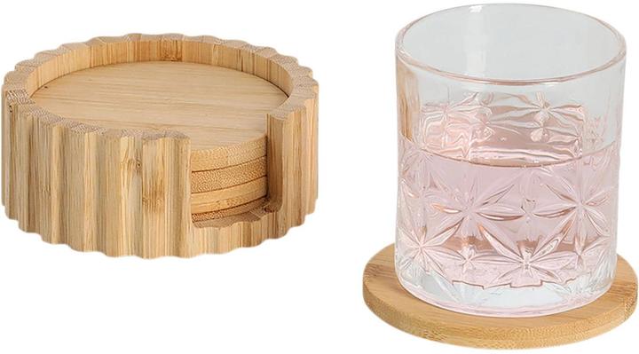Actual product image Zeller Present Glasuntersetzer-Set Bambus 6-teilig ø 12x4.7 cm (1x, Glass coaster)