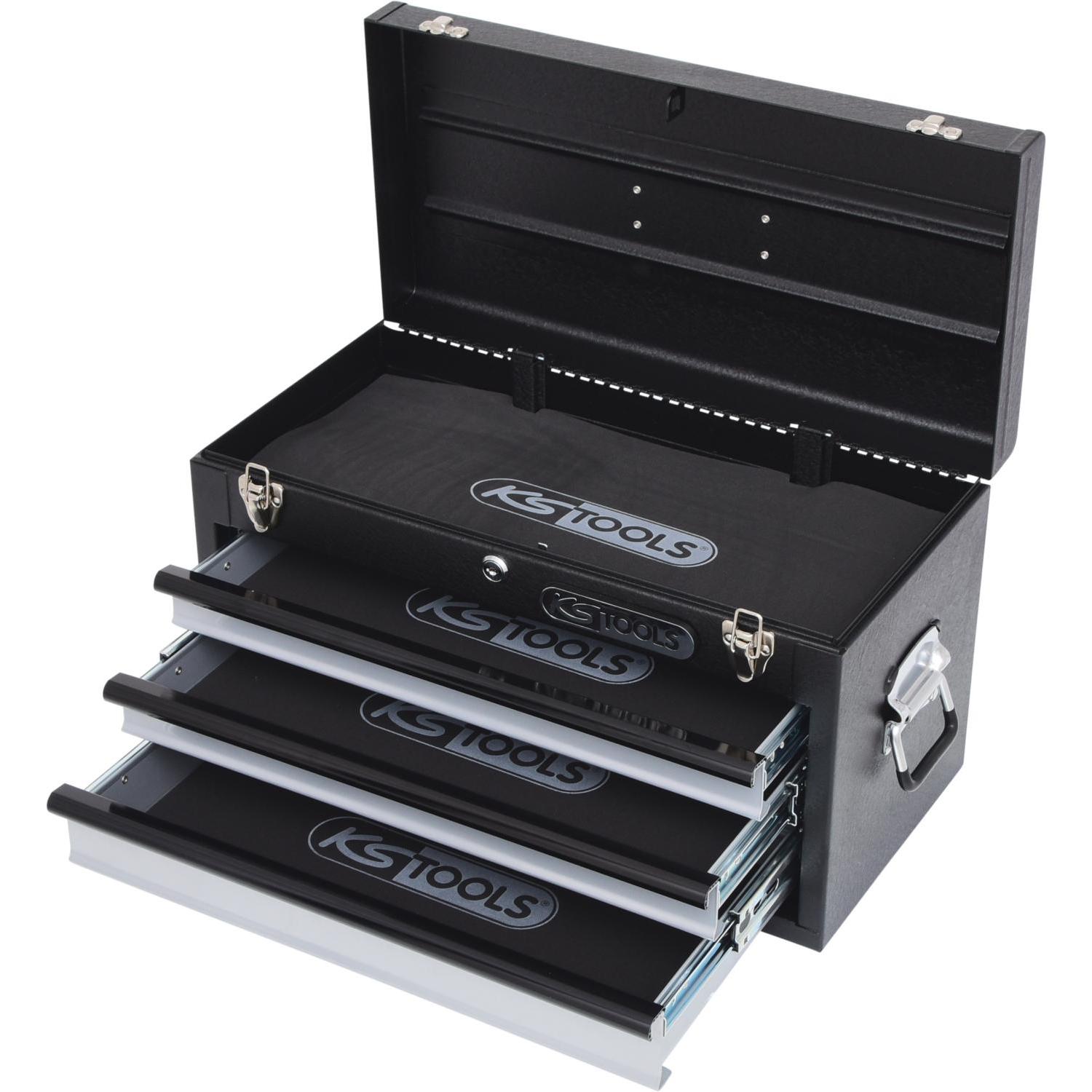 KS Tools, Werkzeugwagen + Montagewagen, Werkzeugtruhe mit 3 Schubladen, LxBxH 520x260x302 mm, schwarz (1 x)