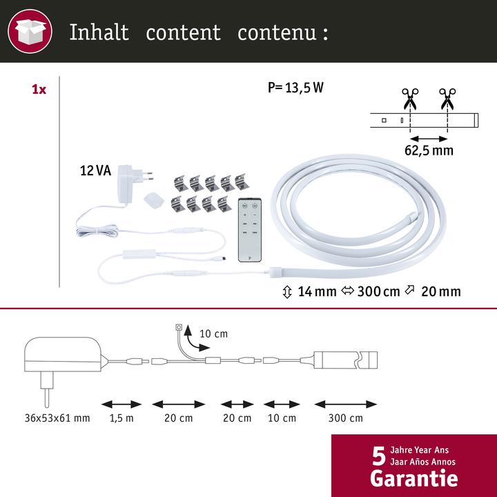 Actual product image Paulmann SimpLED Stripe Set Delta Tube (Warm white, 300 cm, Indoor)