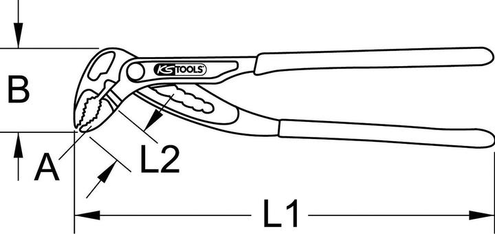 Actual product image KS Tools Water pump pliers, push button adjustment (300 mm)
