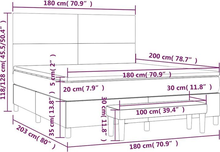 Actual product image vidaXL Boxspringbett (180 x 200 cm)
