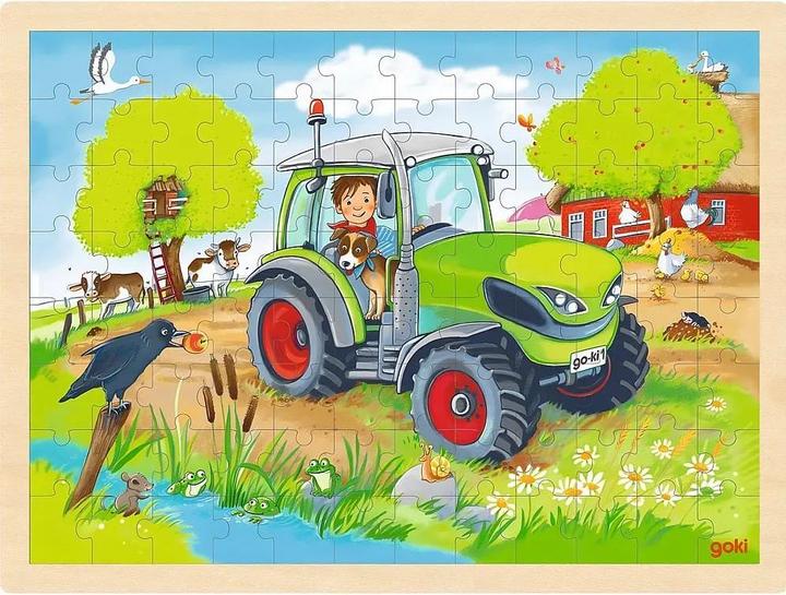 Actual product image Goki Tractor inlay puzzle (96 pieces)