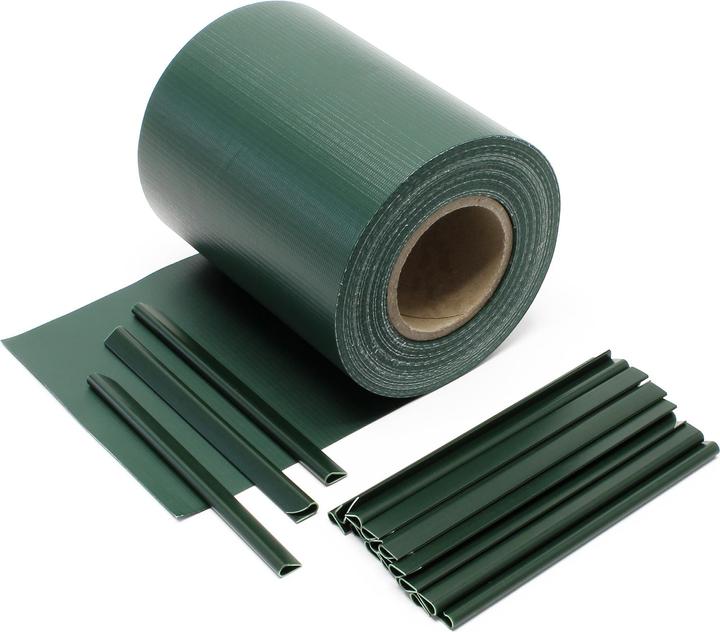 Produktbild Wiltec Sichtschutz Streifen 35mx19cm PVC 650g/m² 20 Clips Zaunfolie Zaunschutz (3500 cm)