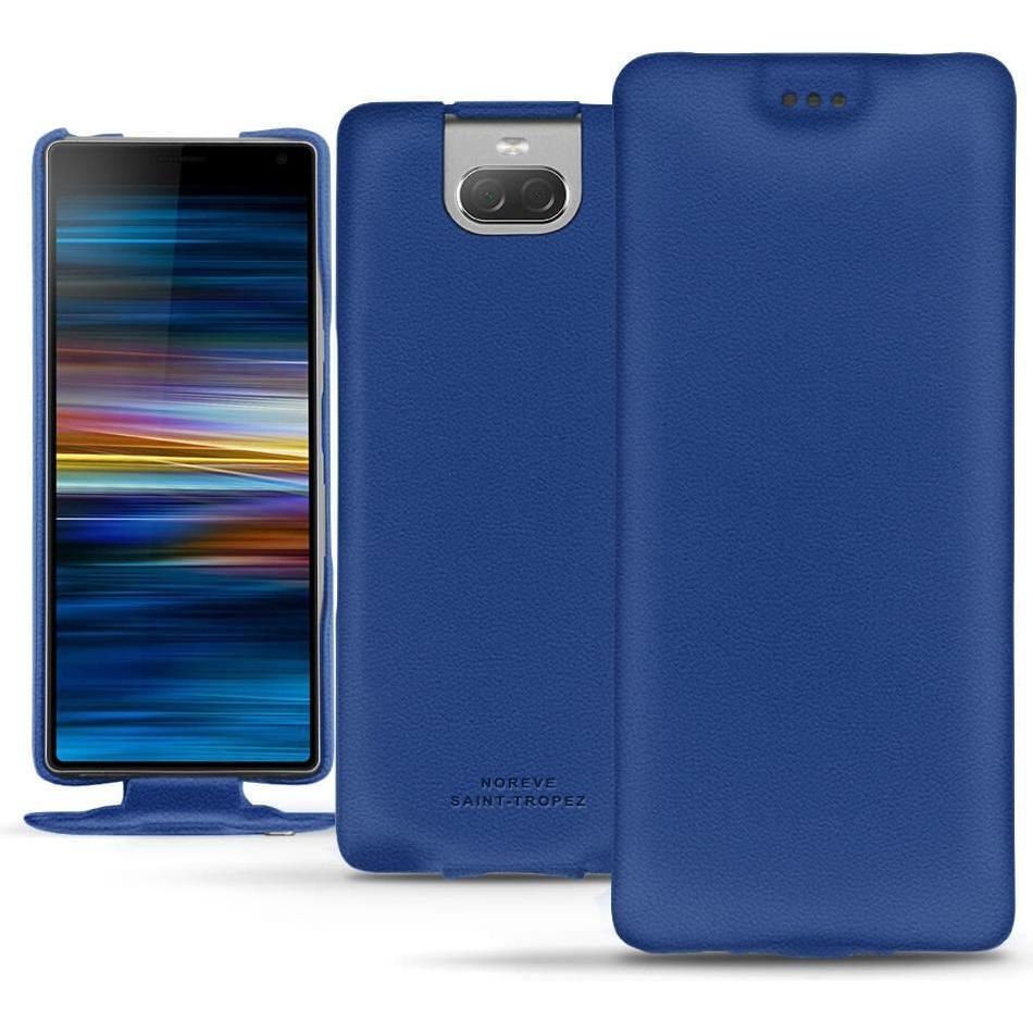 Noreve Lederschutzhülle vertikal (Sony Xperia 10 Plus), Smartphone Hülle, Blau