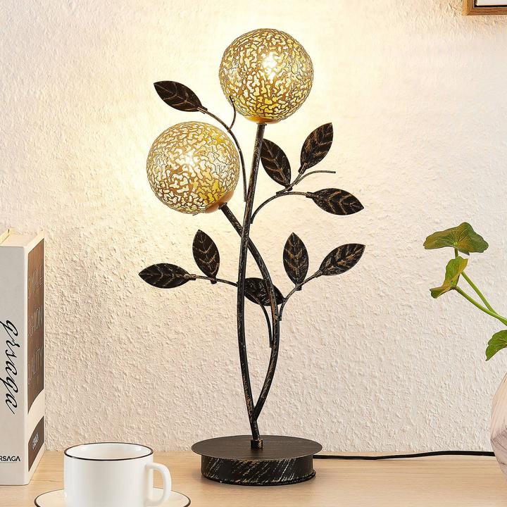 Actual product image Lucande Evory 2 table lamp gold (G9)