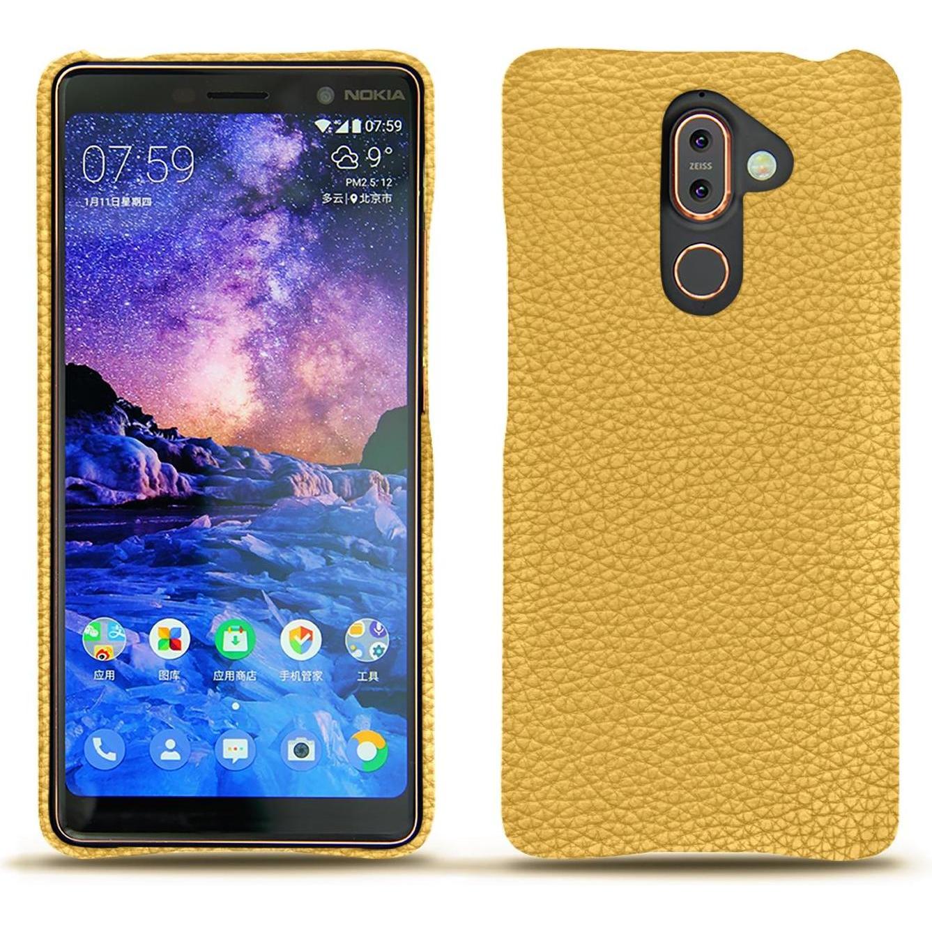 Noreve Lederschutzhülle (Nokia 7 Plus), Smartphone Hülle, Orange
