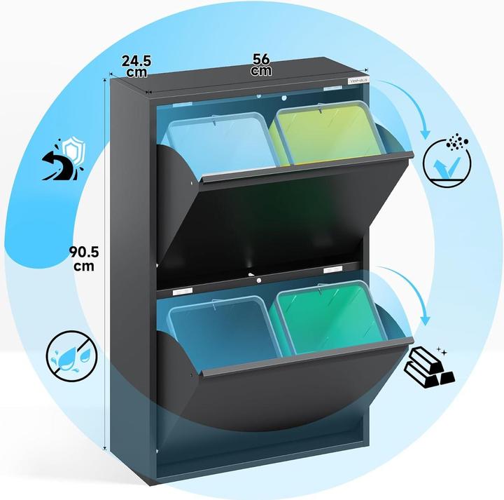 Actual product image Veehaus Küchen-Mülleimer mit Klappen (60 l)