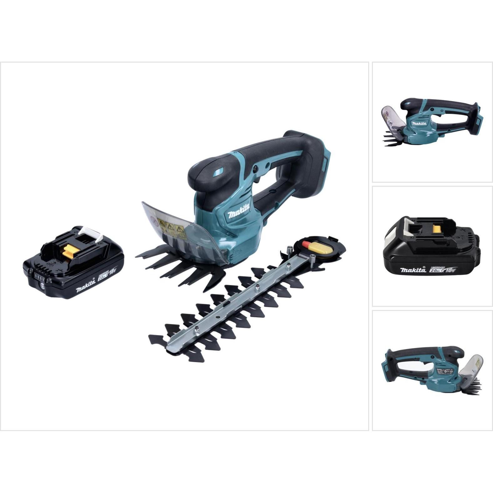 Makita, Heckenschere, DUM 111 A1X Akku Grasschere Strauchschere 18 V + 1x Akku 2,0 Ah - ohne Ladegerät (Akkuheckenschere...