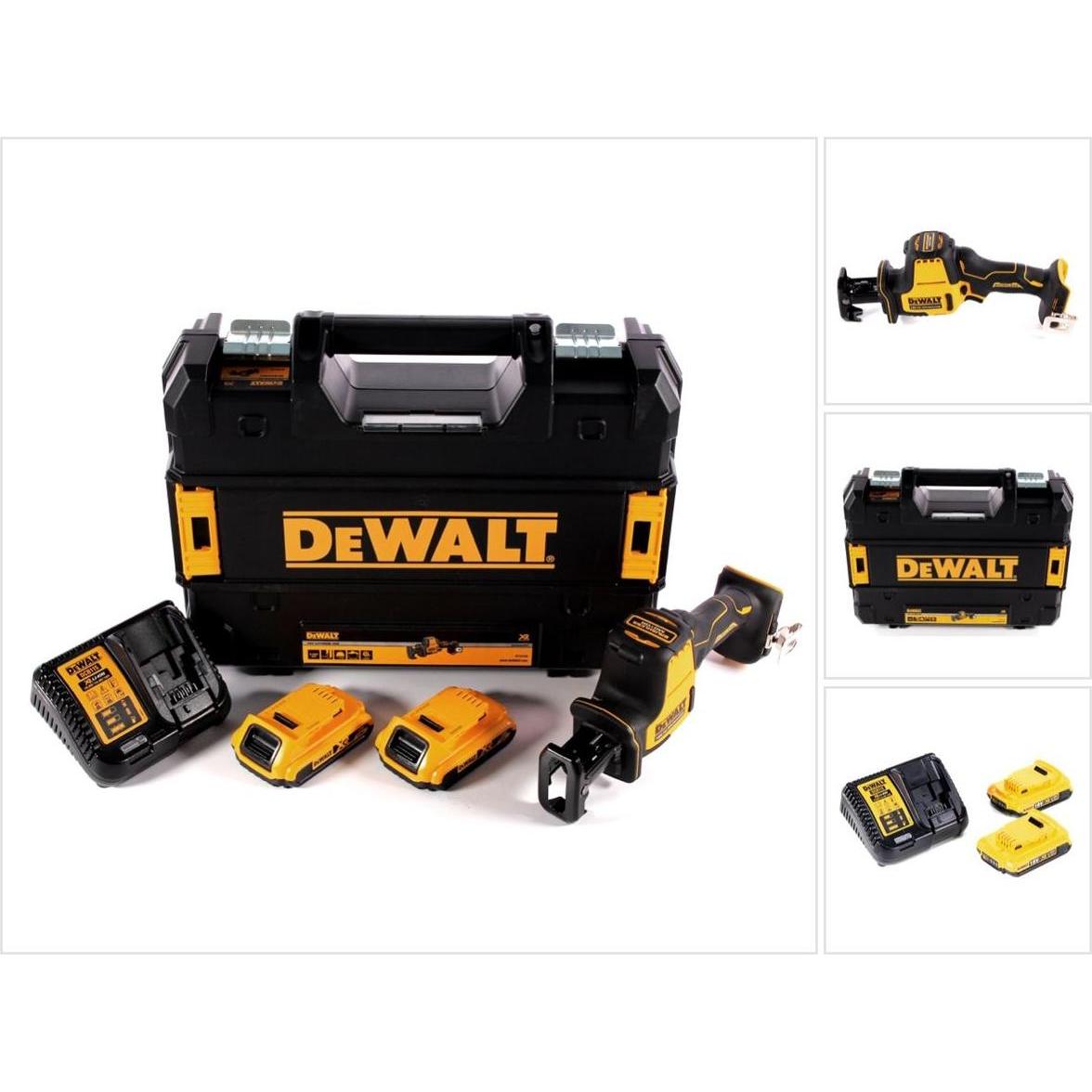 DeWalt, Säbelsäge, DCS 369 D2 Akku Säbelsäge 18 V + 2x Akku 2,0 Ah + Ladegerät + TSTAK