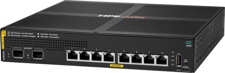 Produktbild HPE Aruba Networking CX 6000 8p 10M/100M/1G Class4 PoE 2p SFP 1G 67W Switch (8 Ports)