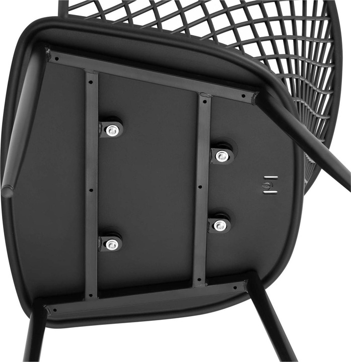 Produktbild Royal Catering Kunststoffstuhl 2er Set Besucherstuhl Designstuhl Armlehne 150 kg schwarz