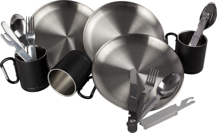 Actual product image Black Snake Stainless Steel Camping Set