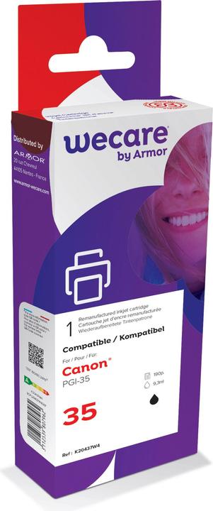 Wecare Inchiostro ricostruito nero PGI-35BK per Canon PIXMA iP 100 9,3ml (FC)