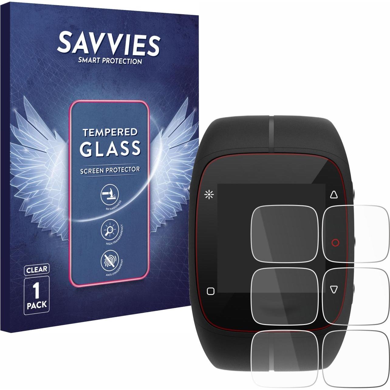 Savvies Panzerglas Hartglas Displayschutz, Smartwatch Schutzfolie, Transparent