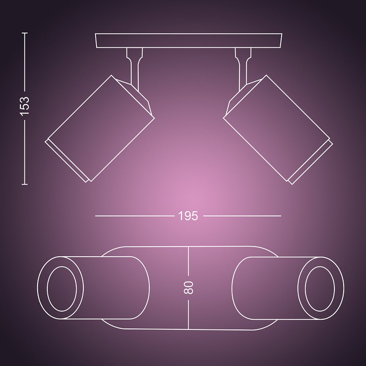 Actual product image Philips Hue Fugato Base BT (700 lm, GU10)