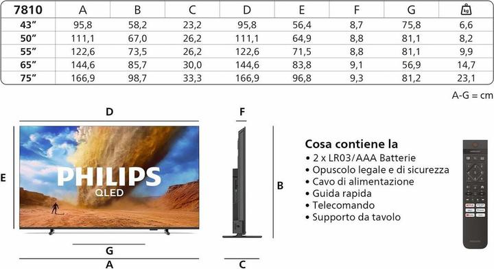 Immagine prodotto Philips Smart TV 75PUS7810/12 4K Ultra HD 75" LED (75", QLED, 4K)