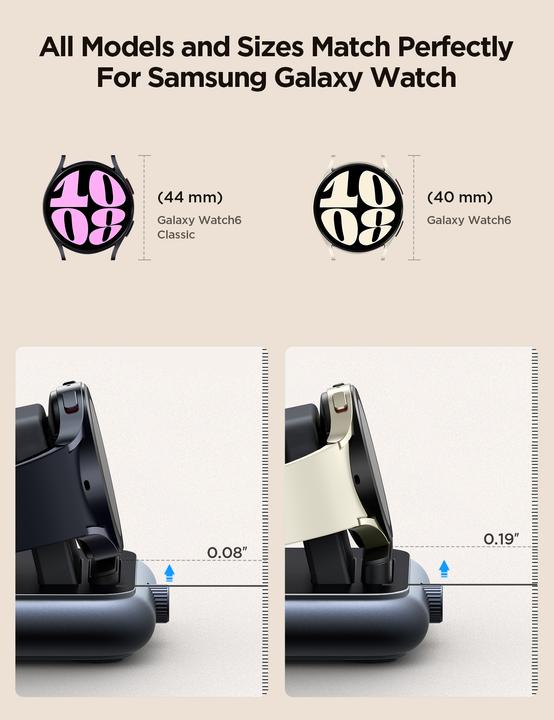 Actual product image Joyroom JR-WQW02 wireless charger for Samsung Galaxy Watch smartwatches - black